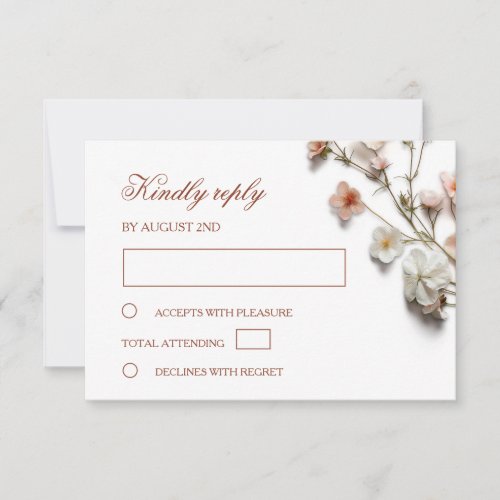 3D Wildflowers Wedding RSVP Card