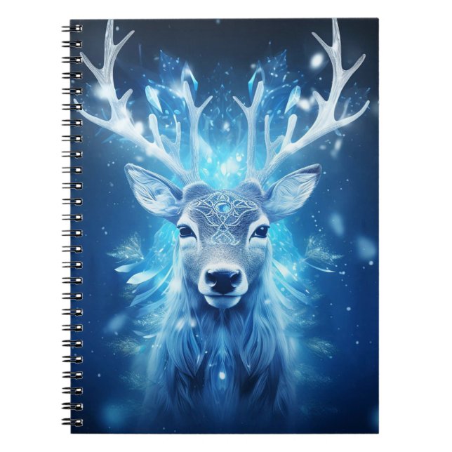 3D Winter Deer  Notebook (Front)