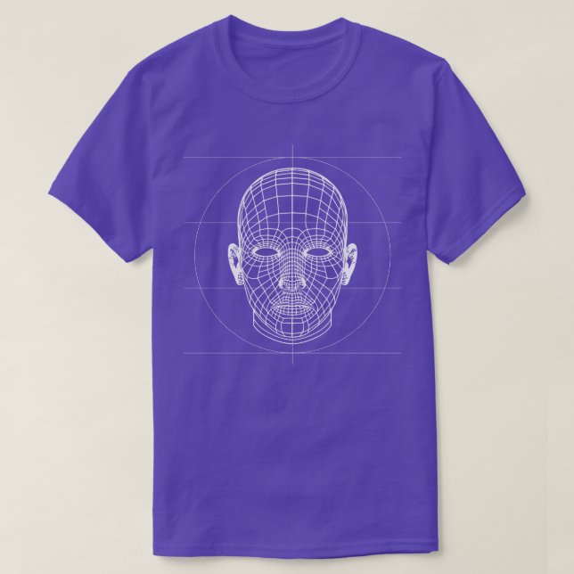 3d wireframes head design T-Shirt (Design Front)