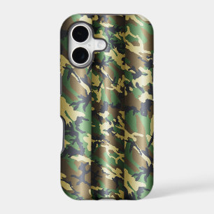 3D Woodland Camo iPhone 17 Case