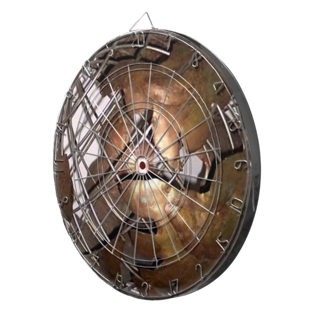 3D World Dartboard With Darts (Front Right)