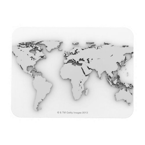 3D World map computer generated image Magnet
