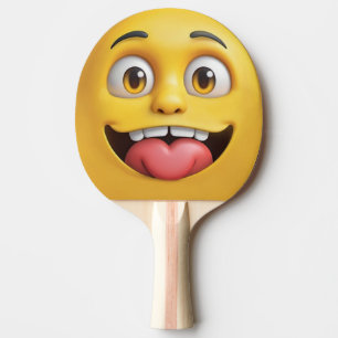 3D Yellow Emoji Ping-Pong Paddle