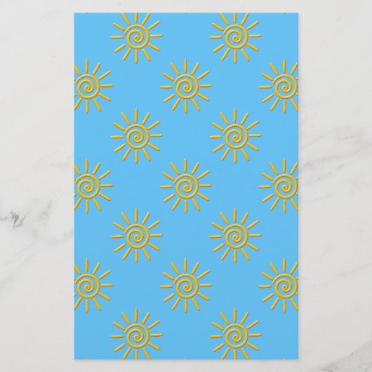 3D Yellow Sun Drawing Pattern (Front)