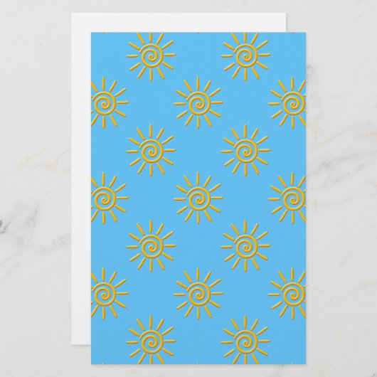 3D Yellow Sun Drawing Pattern (Front/Back)