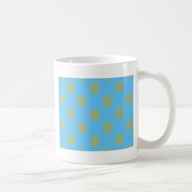 3D Yellow Sun Drawing Pattern Coffee Mug (Right)
