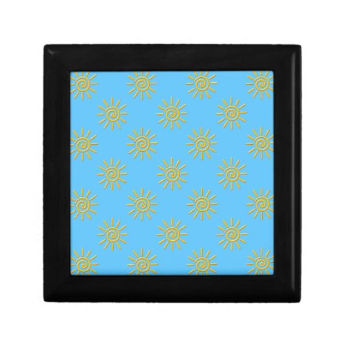 3D Yellow Sun Drawing Pattern Gift Box