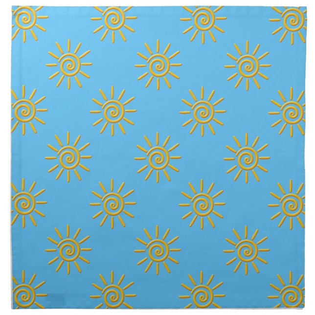 3D Yellow Sun Drawing Pattern Napkin (Front)