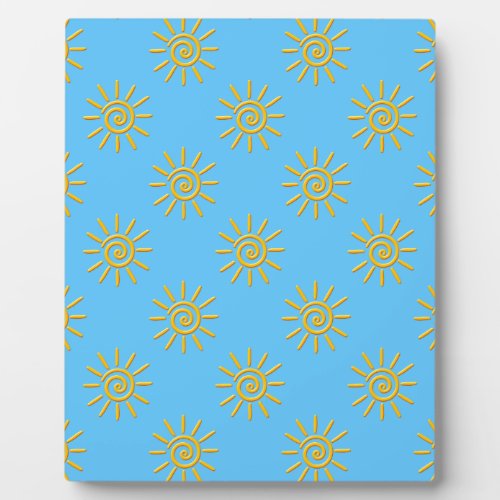 3D Yellow Sun Drawing Pattern Plaque