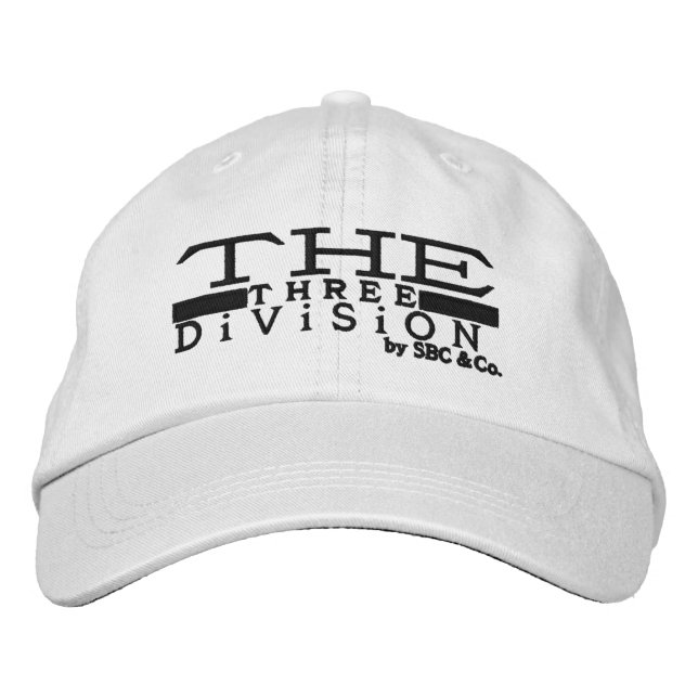 3Division in white Embroidered Baseball Cap (Front)