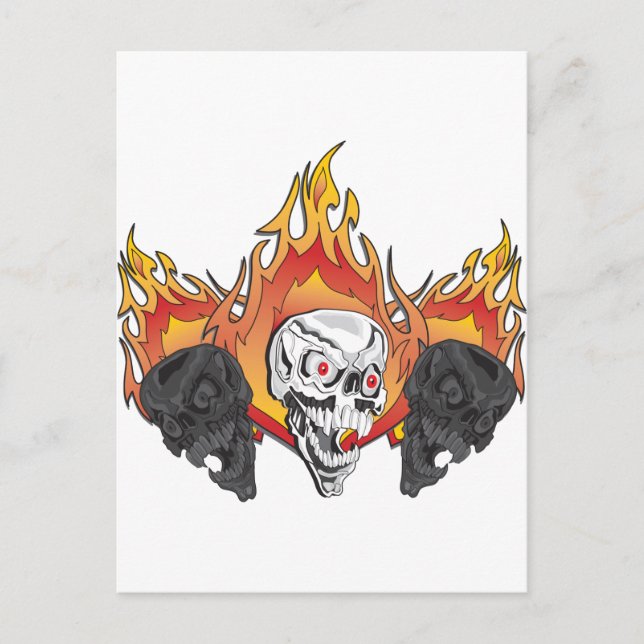3flaming skulls copy postcard (Front)