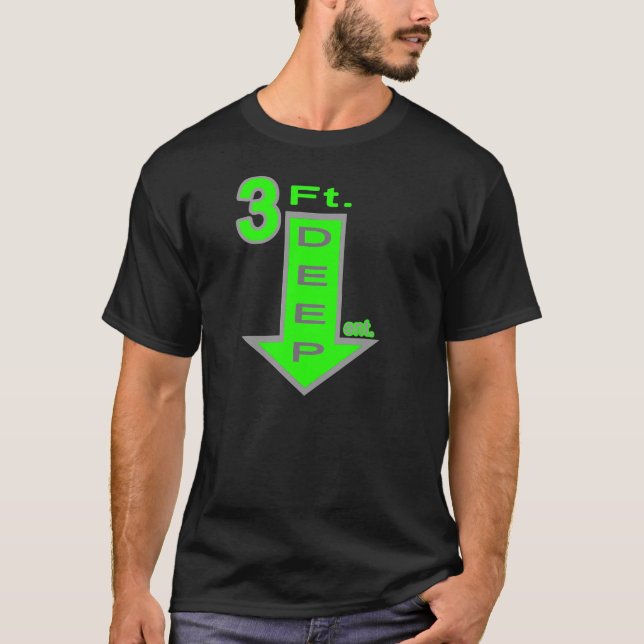3ft deep entertainment neon green T T-Shirt (Front)