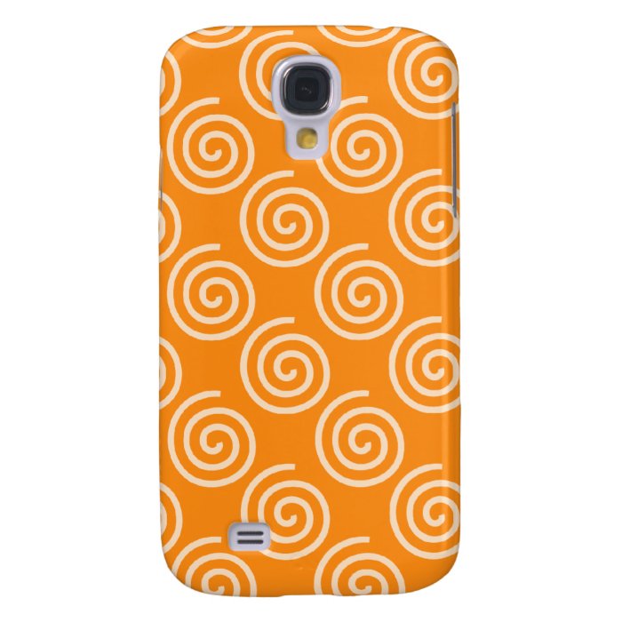 3G Orange Swirl Pern  Galaxy S4 Cases