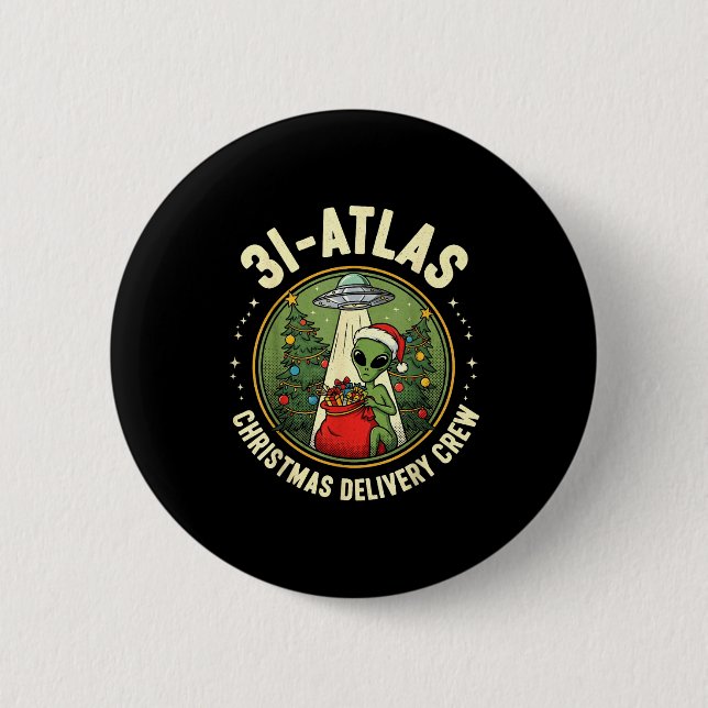 3i_atlas Christmas Delivery Crew Alien Santa Space Button (Front)