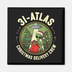 3i_atlas Christmas Delivery Crew Alien Santa Space Magnet