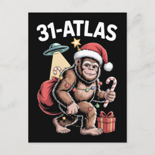 3I Atlas Glitch Style Sci Fi Retro Space Funny  Ho Holiday Postcard