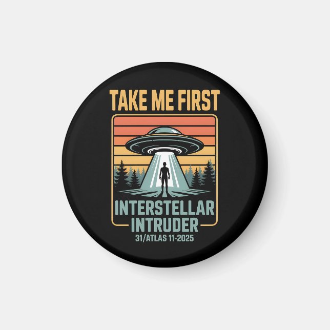 3I Atlas Glitch Style Sci Fi Retro Space Funny  Magnet (Front)