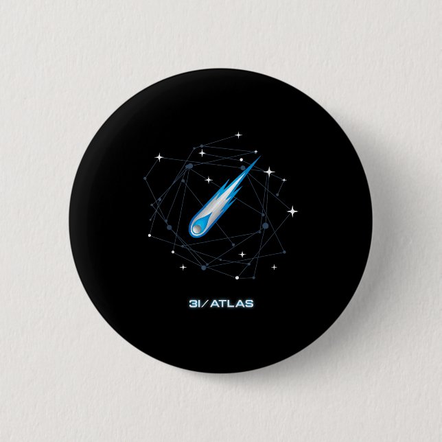 3i Atlas Interstellar Comet 2025 Space Astronomy  Button (Front)