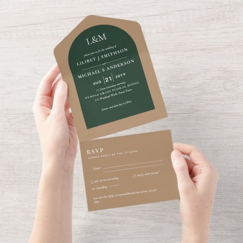 3in1 Bold Typography Minimal Simple Wedding RSVP All In One Invitation