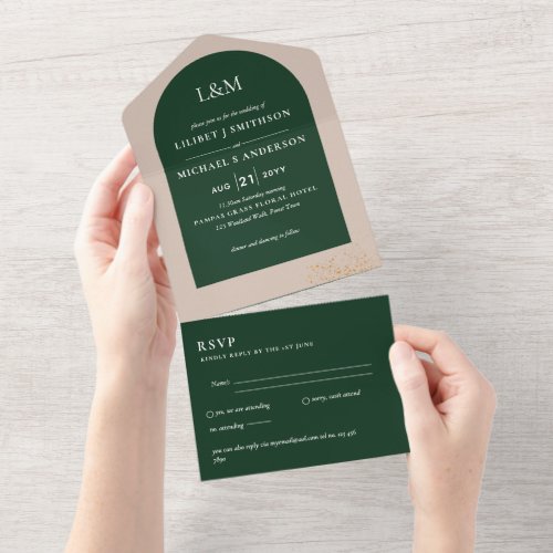 3in1 Bold Typography Minimal Simple Wedding RSVP All In One Invitation