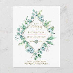 3in1 - Eucalyptus Save Date, Wedding Invite RSVP
