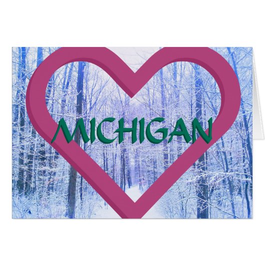 3MICHIGAN HEART WINTER WOODS CARDS (Front Horizontal)
