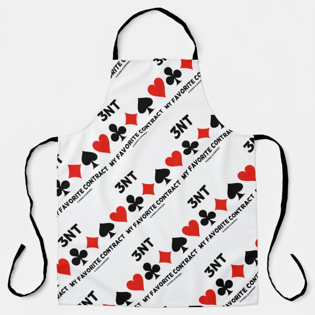 3NT My Favorite Contract Four Card Suits Bridge Apron (Front)