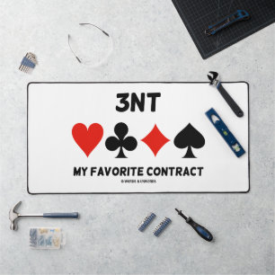 3NT My Favorite Contract Four Card Suits Bridge Desk Mat