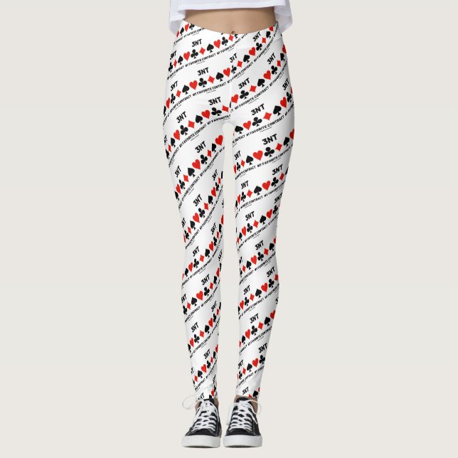 3NT My Favorite Contract Four Card Suits Bridge Leggings (Front)