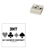 3NT My Favorite Contract Four Card Suits Bridge Rubber Stamp (Stamped)