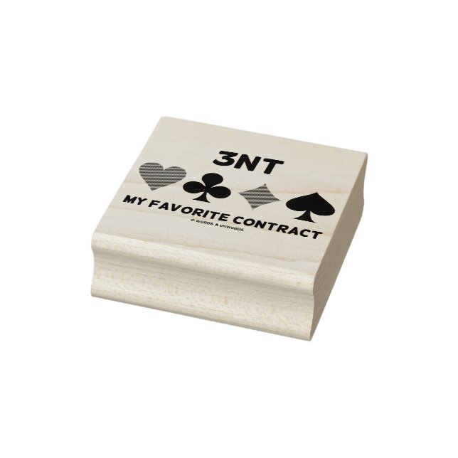 3NT My Favorite Contract Four Card Suits Bridge Rubber Stamp (Stamp)