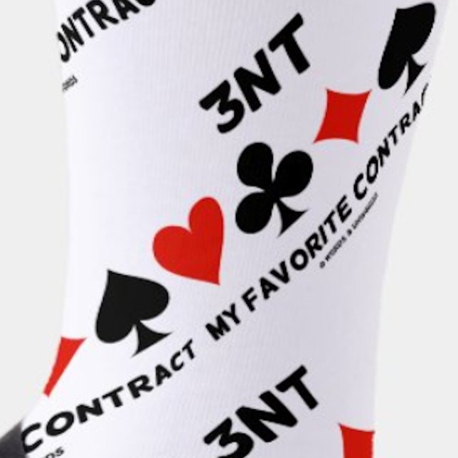 3NT My Favorite Contract Four Card Suits Bridge Socks (Creator Uploaded)