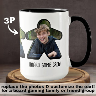 3P Custom Photo Meeple Board Game Group Mug
