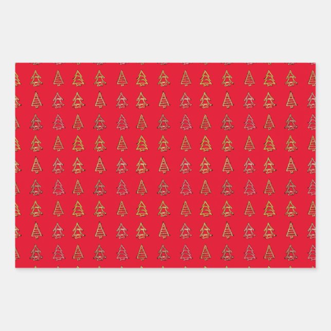 3pc. Eclectic Tree Wrapping Paper (Front)
