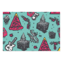 3pc. Rockin' Skull Wrapping Paper