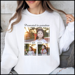 3Photo Collage Promoted To Grandma 2026 Sweatshirt