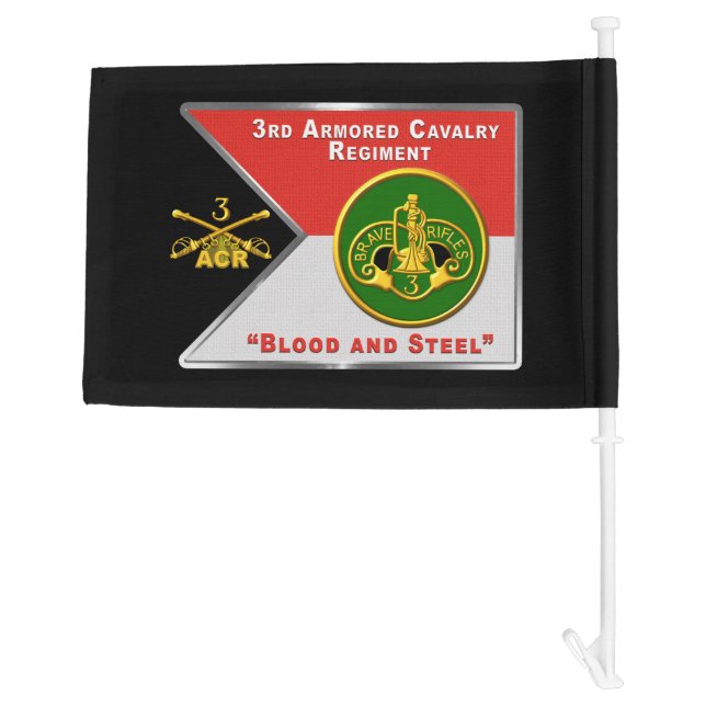 3rd ACR Armored Cavalry Regiment “Brave Rifles” Car Flag (Back)