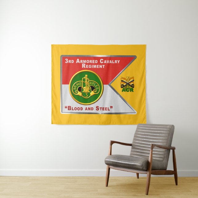 3rd ACR Armored Cavalry Regiment “Brave Rifles” Tapestry (In Situ (Horizontal))