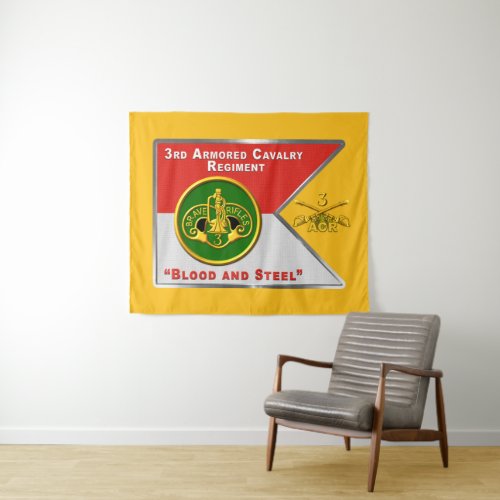 3rd ACR Armored Cavalry Regiment Brave Rifles Tapestry