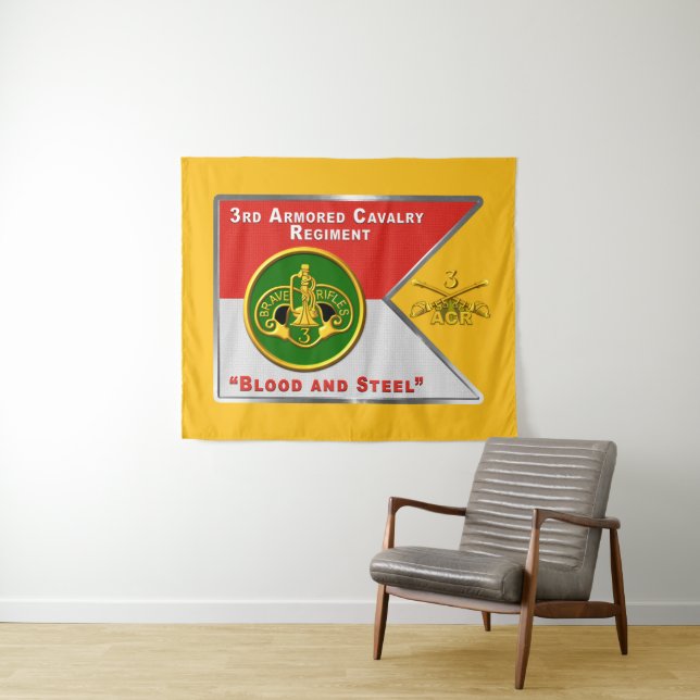 3rd ACR Armored Cavalry Regiment “Brave Rifles” Tapestry (In Situ (Horizontal))