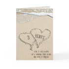 3rd Anniversary Beach Hearts Card