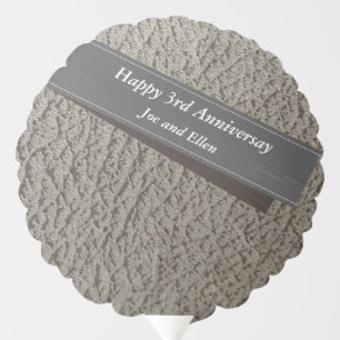 3rd Anniversary, Faux Leather Anniversary Balloon