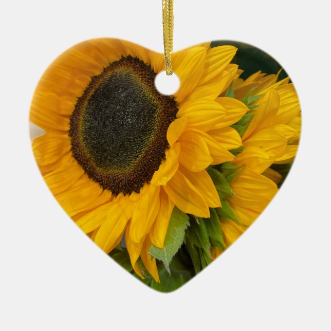 3rd Anniversary Sunflower Ceramic Ornament (Front)