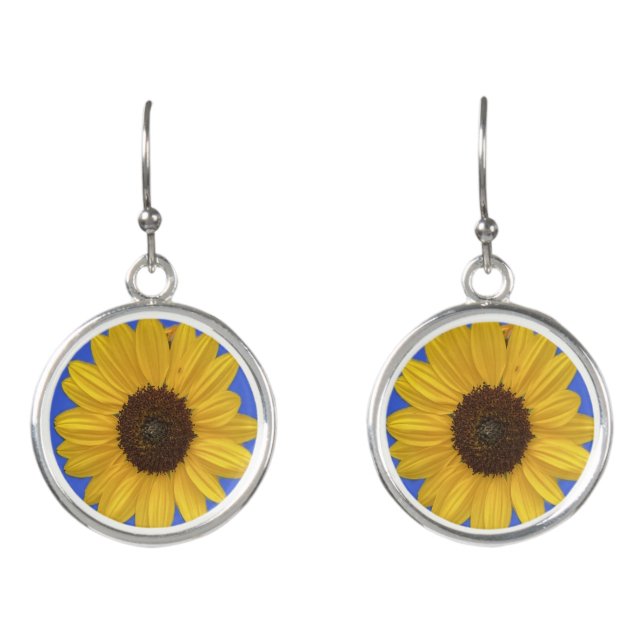 3rd Anniversary Sunflower Earrings (Front)