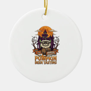 3rd Annual Pumpkin Beer Tasting Halloween Haunted  Ceramic Ornament
