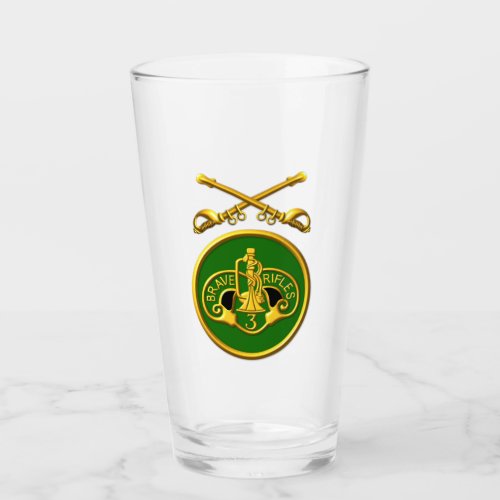 3rd Armored Cav Regiment Patch Saber Glass Cup