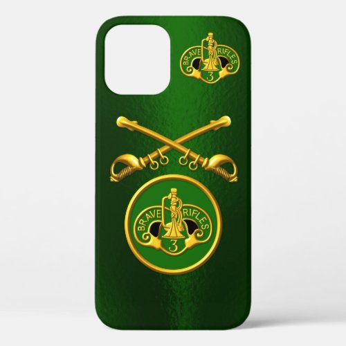 3rd Armored Cavalry Crossed Sabers Customized iPhone 12 Case
