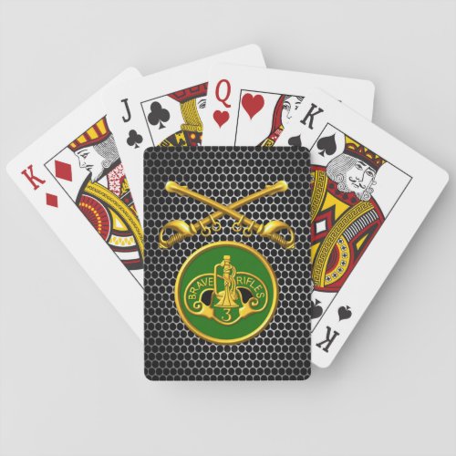 3rd Armored Cavalry Crossed Sabers  Poker Cards