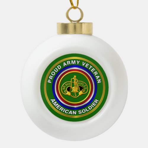 3rd Armored Cavalry Keepsake Christmas Ceramic Ball Christmas Ornament