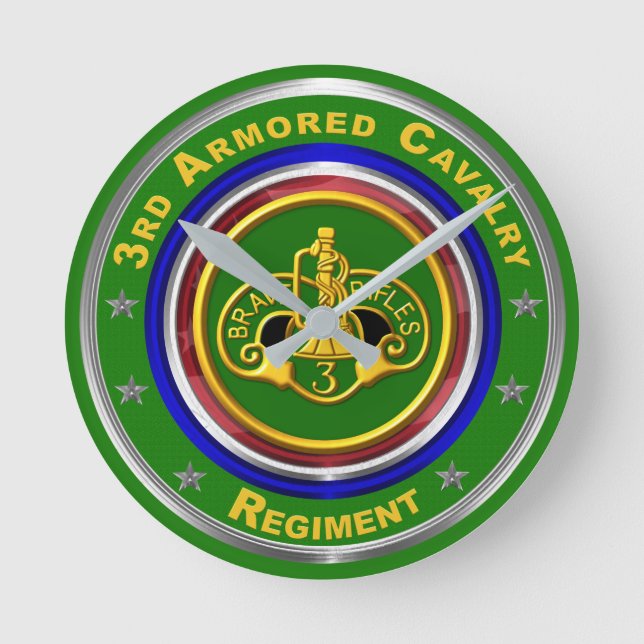 3rd Armored Cavalry Keepsake Round Clock (Front)